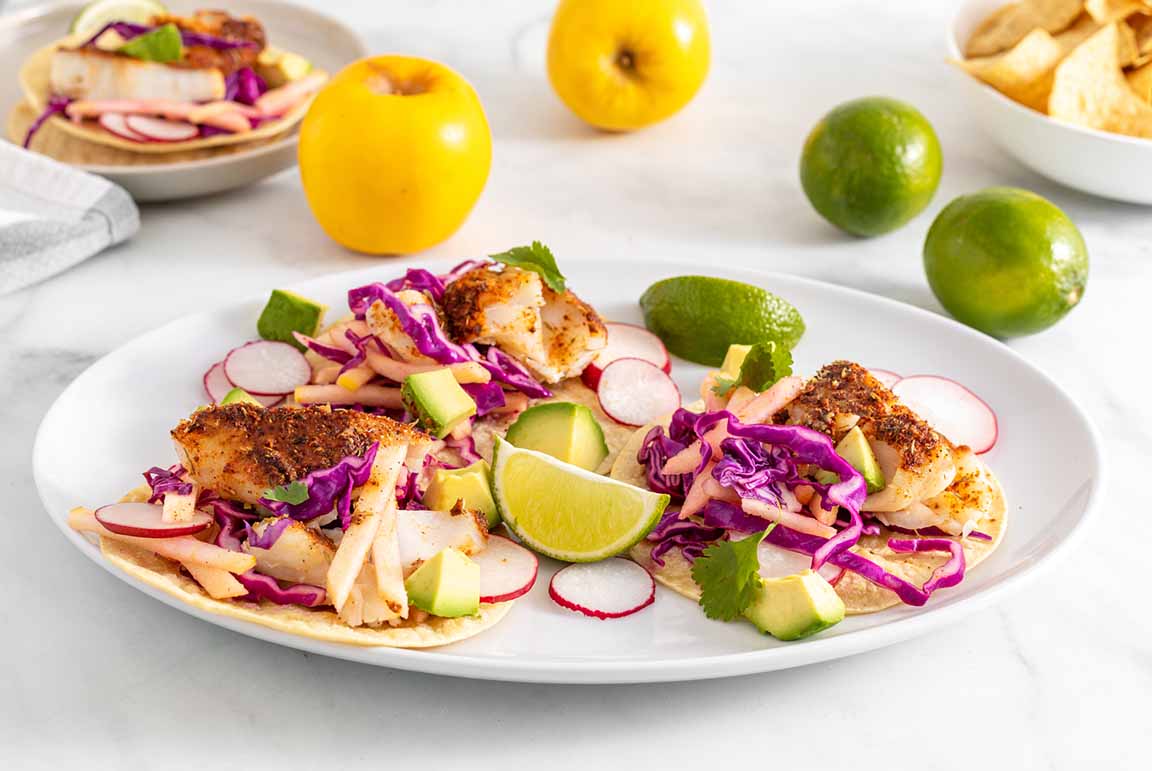 Fish Tacos with Apple Slaw